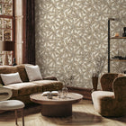 GB 2348 Grasscloth Leaf Cream Wallpaper by Belgravia