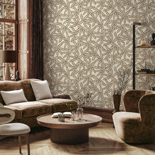 GB 2348 Grasscloth Leaf Cream Wallpaper by Belgravia