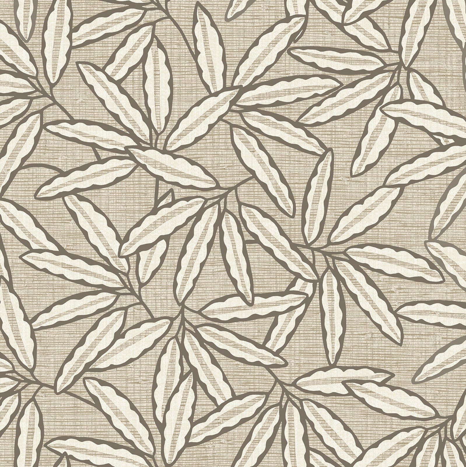 GB 2349 Grasscloth Leaf Beige Wallpaper by Belgravia