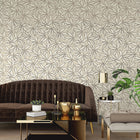 GB 2349 Grasscloth Leaf Beige Wallpaper by Belgravia