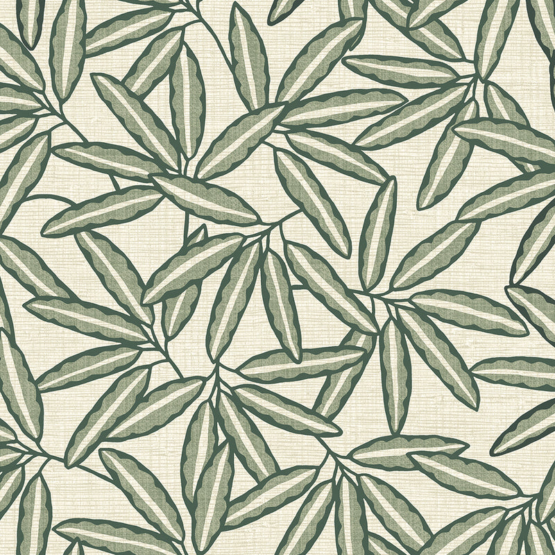 GB 2350 Grasscloth Leaf Sage Wallpaper by Belgravia