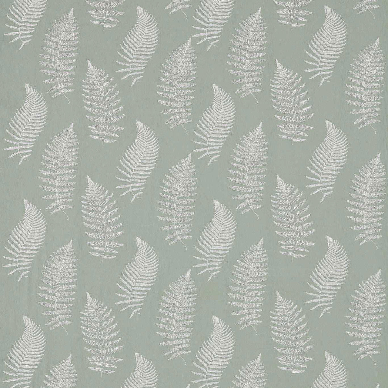 235606 Fern Embroidery Country Woodland Mist Fabric by Sanderson