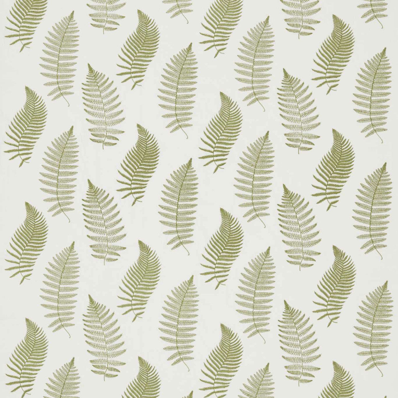235608 Fern Embroidery Country Woodland Moss Fabric by Sanderson