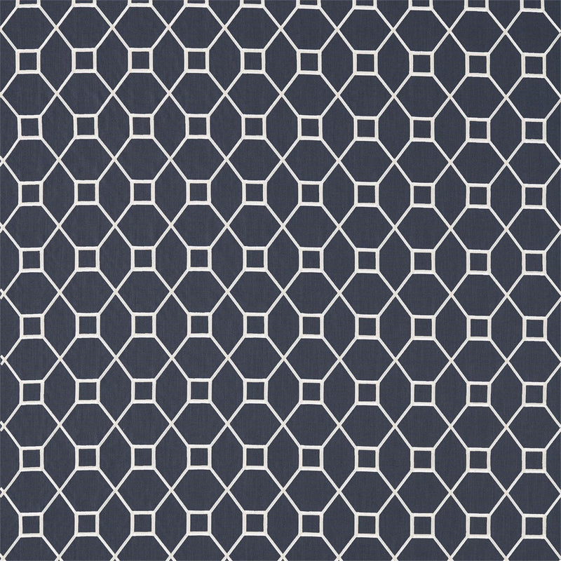 236356 Baroque Trellis Country House Indigo Fabric by Sanderson