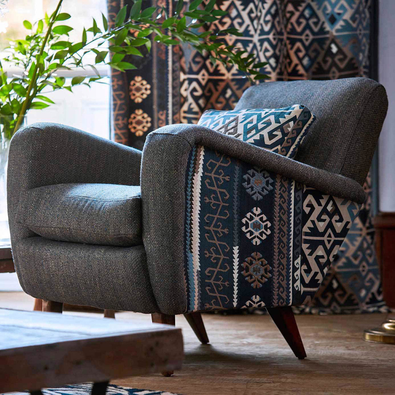 236518 Brunswick Archive IV The Collector Indigo Fabric by Morris & Co