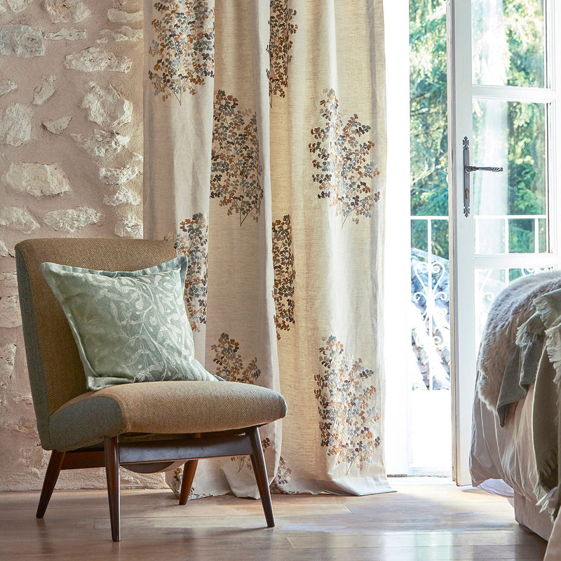 236721 Wendell Embroidery Elysian Honey/Grey Fabric by Sanderson