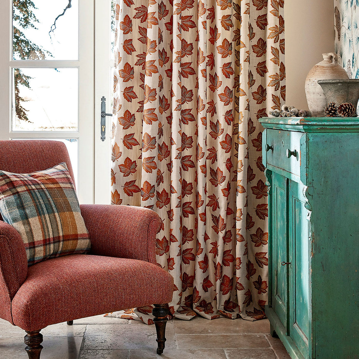 Flannery Elysian Russet Fabric by Sanderson