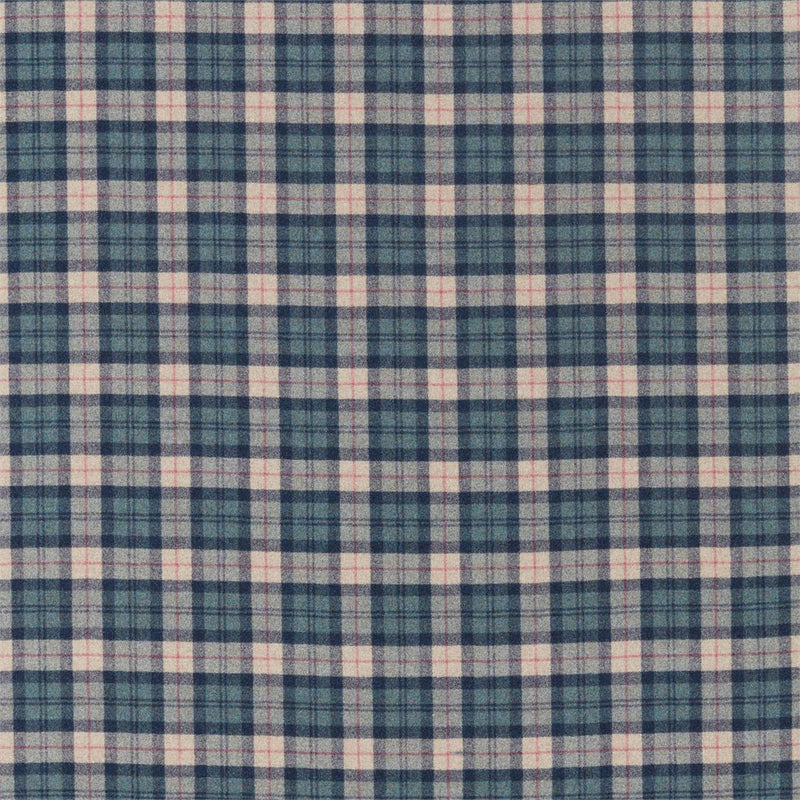 236739 Fenton Check Islay Wools Teal Fabric by Sanderson