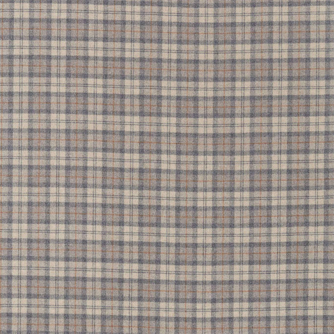 236740 Fenton Check Islay Wools Grey/Cinnamon Fabric by Sanderson