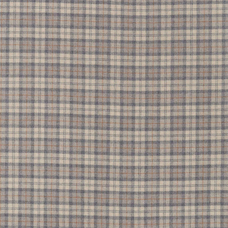 236740 Fenton Check Islay Wools Grey/Cinnamon Fabric by Sanderson