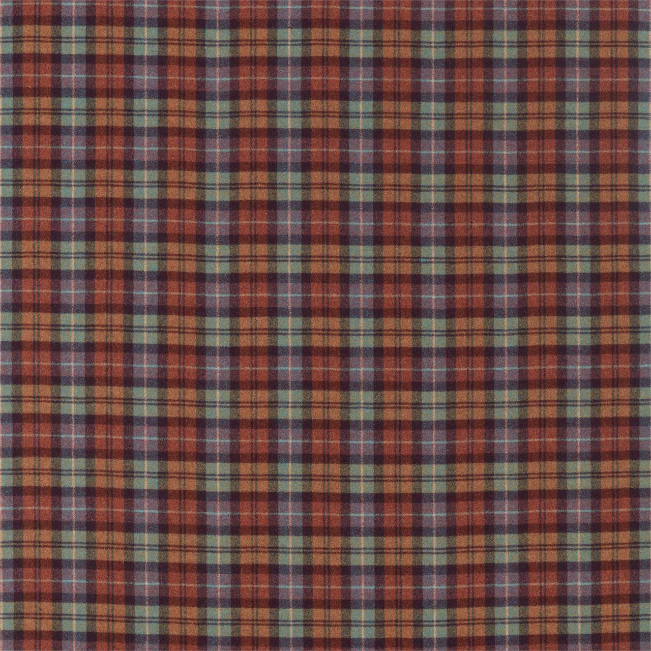 236742 Fenton Check Islay Wools Russet/Amber Fabric by Sanderson