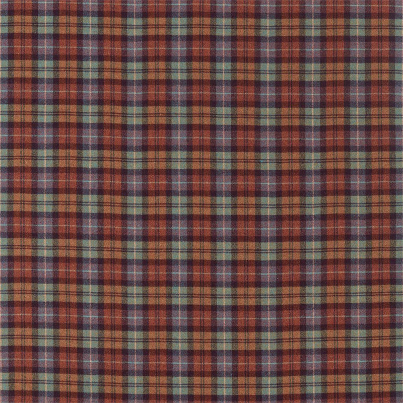 236742 Fenton Check Islay Wools Russet/Amber Fabric by Sanderson