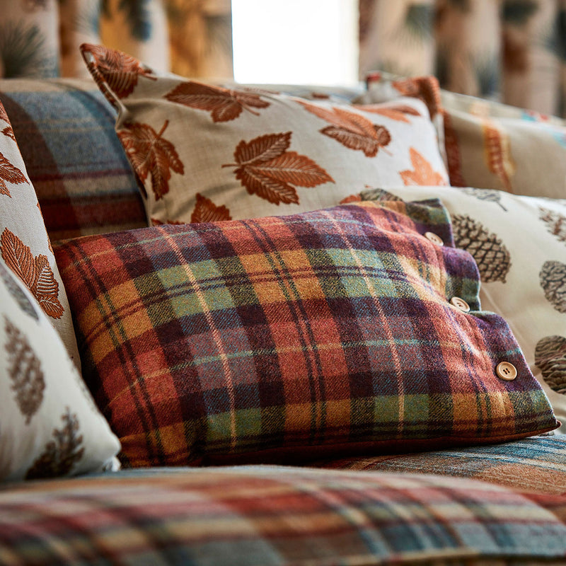 236742 Fenton Check Islay Wools Russet/Amber Fabric by Sanderson