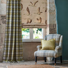 236743 Fenton Check Islay Wools Caraway/Green Fabric by Sanderson