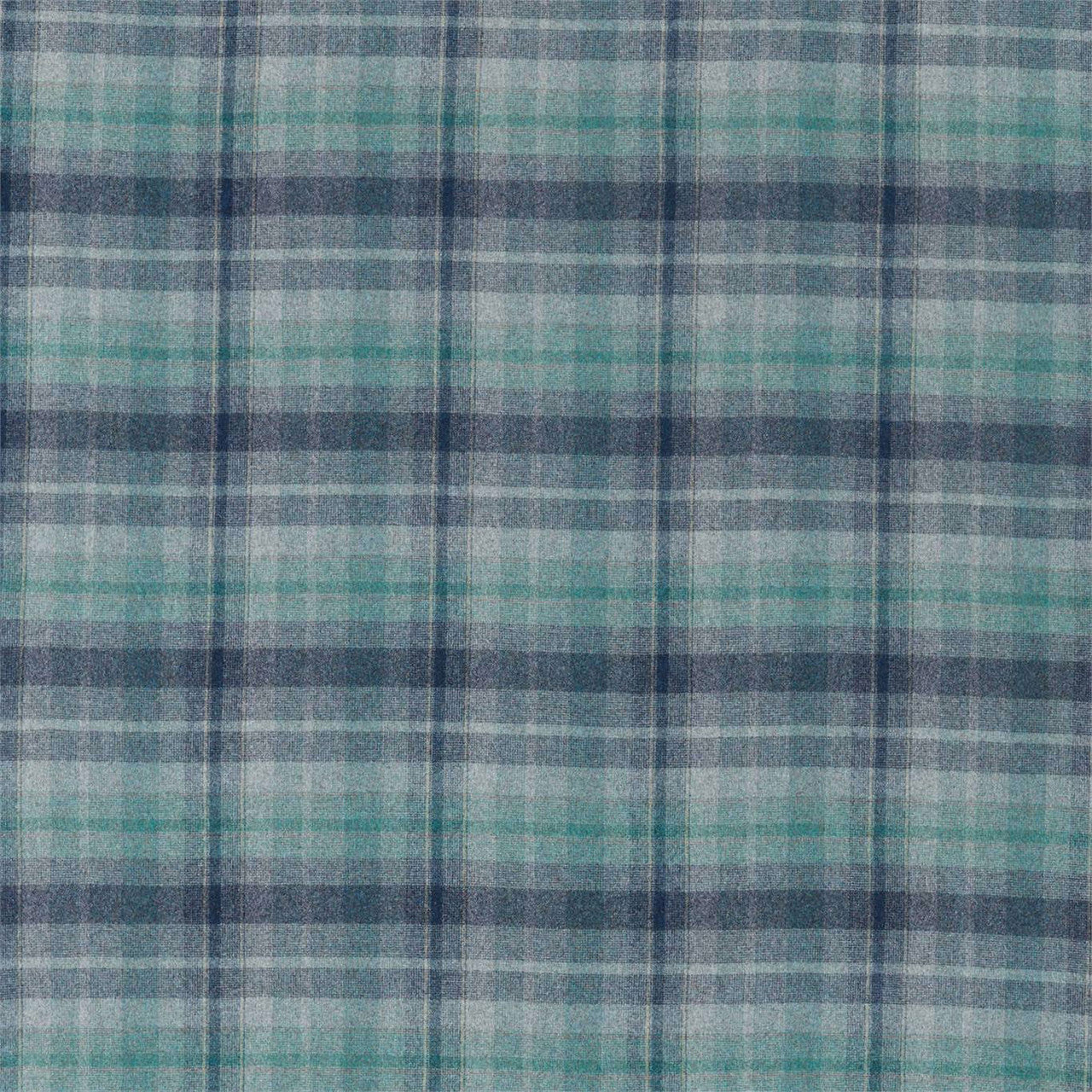 236744 Samphrey Check Islay Wools Chasm/Indigo Fabric by Sanderson