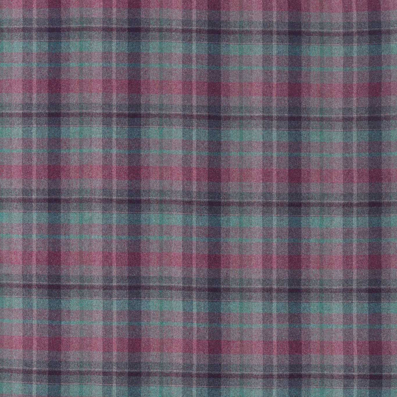 236745 Samphrey Check Islay Wools Fig/Teal Fabric by Sanderson