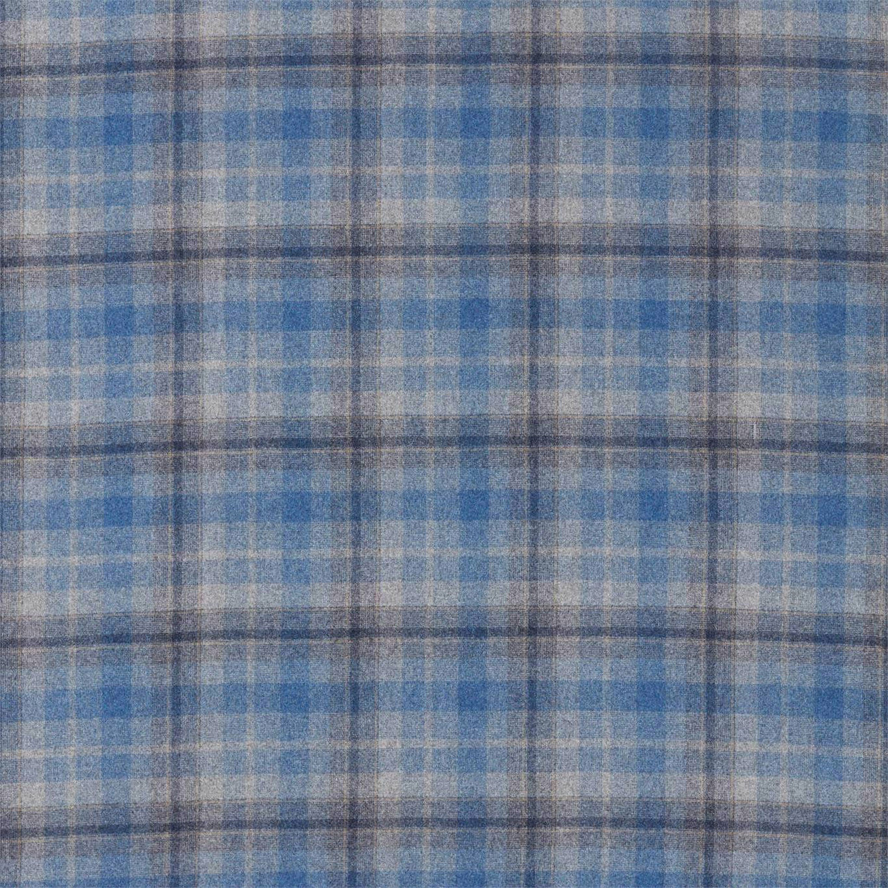236747 Samphrey Check Islay Wools Indigo/China Fabric by Sanderson