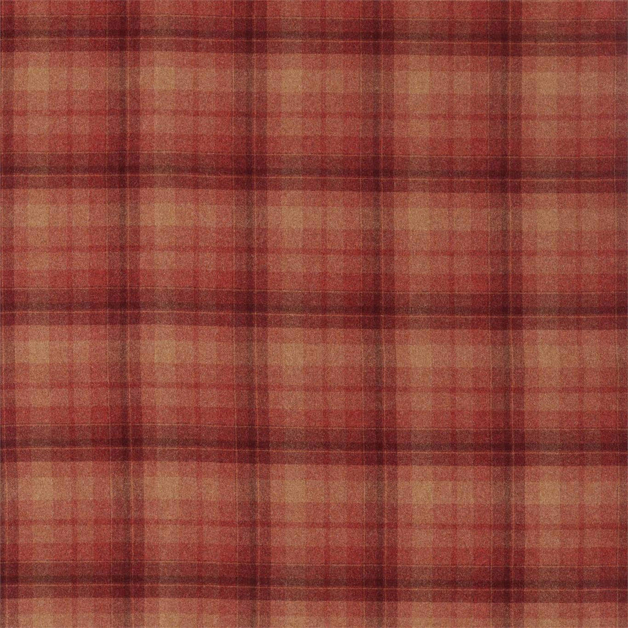 236748 Samphrey Check Islay Wools Russet Fabric by Sanderson