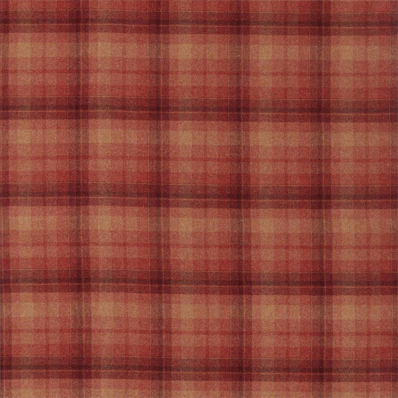236748 Samphrey Check Islay Wools Russet Fabric by Sanderson