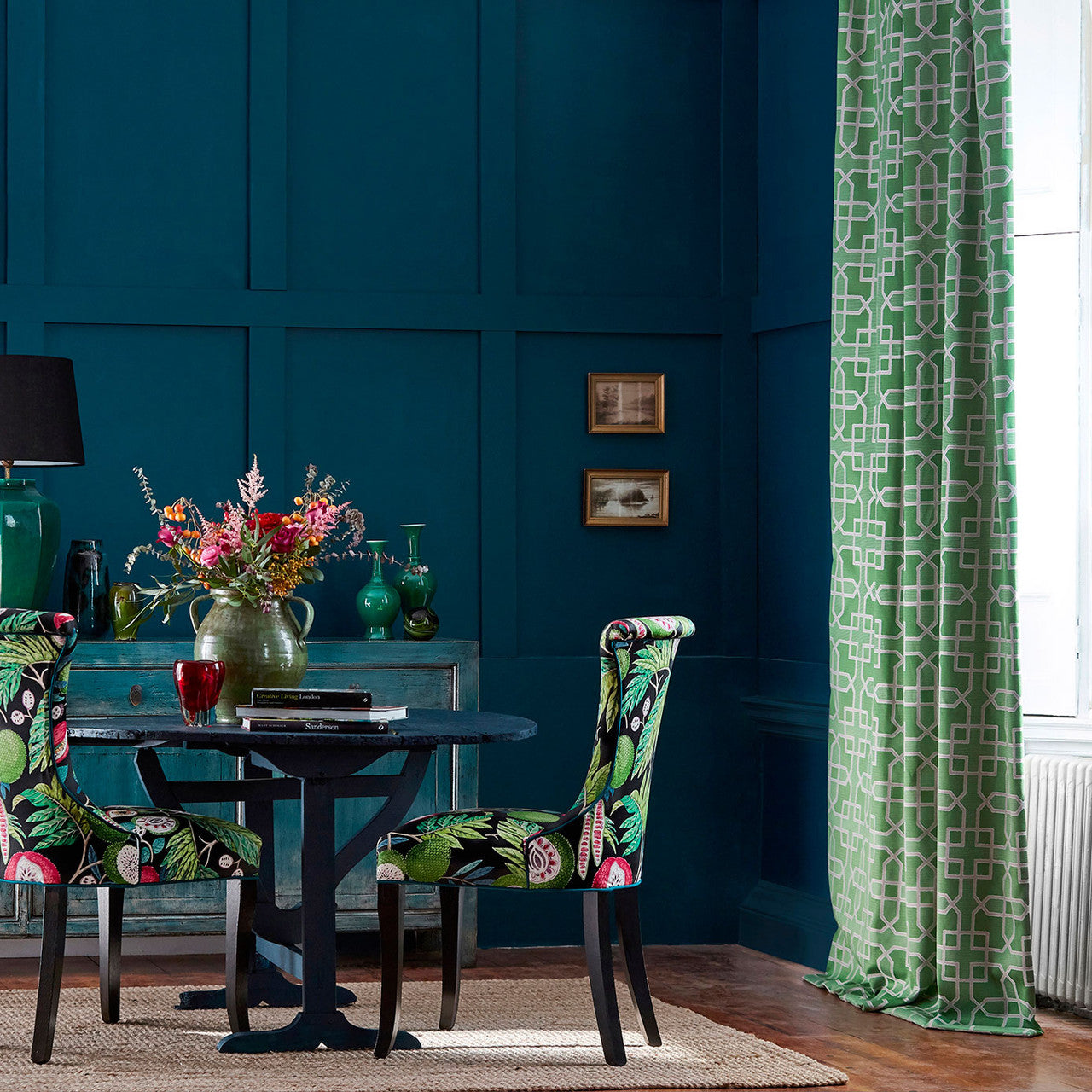 236773 Hampton Weave Glasshouse Botanical Green Fabric by Sanderson