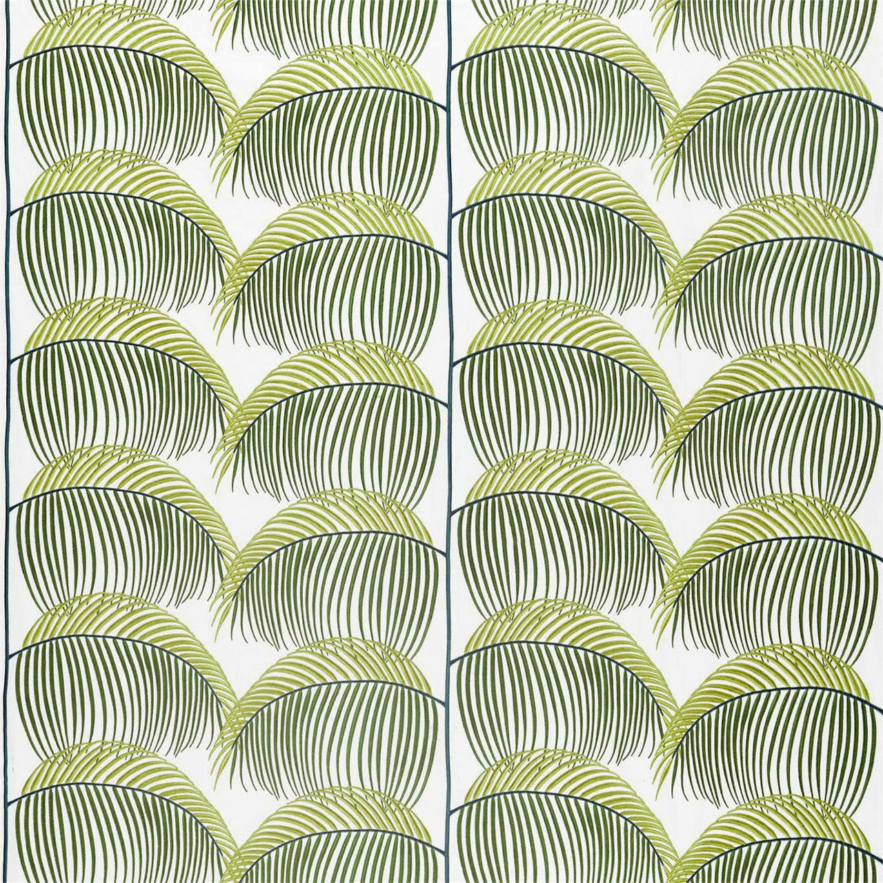 236774 Manila Embroidery Glasshouse Lime Fabric by Sanderson