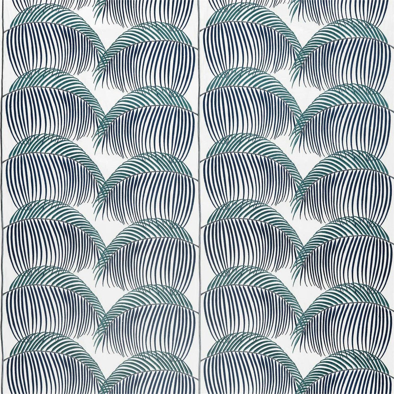 236776 Manila Embroidery Glasshouse Indigo Fabric by Sanderson