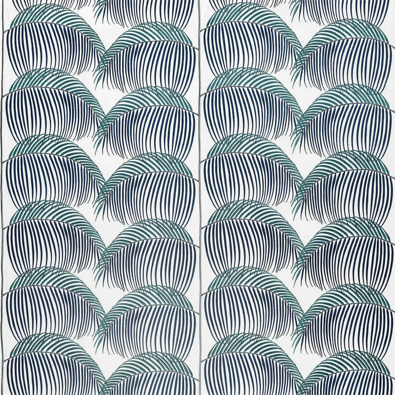 236776 Manila Embroidery Glasshouse Indigo Fabric by Sanderson