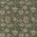 Theodosia Embroidery Melsetter Bottle Green Fabric by Morris & Co