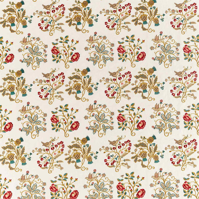236824 Newill Embroidery Melsetter Antique/Carmine Fabric by Morris & Co