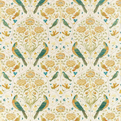 Seasons by May Embroidery Melsetter Sea Glass/Brick Fabric by Morris & Co