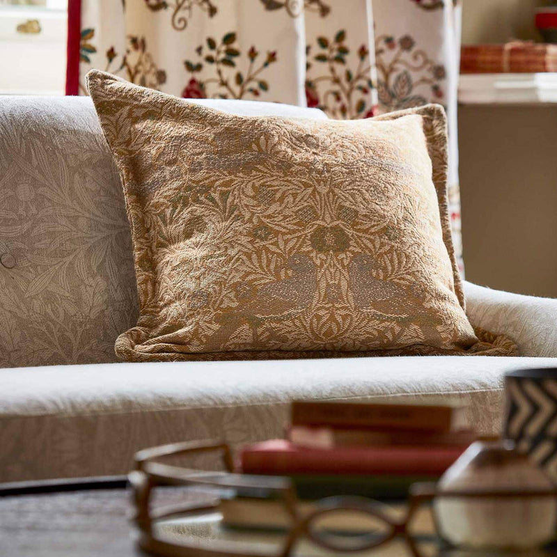 236848 Bird Weave Lethaby Weaves Ochre Fabric by Morris & Co