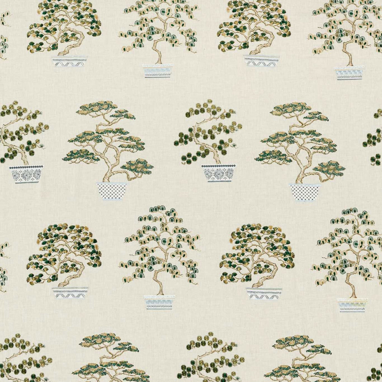 237268 Penjing Water Garden Scallion Green Fabric by Sanderson