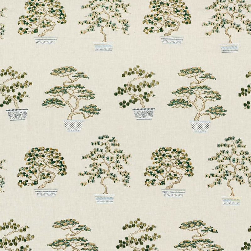 237268 Penjing Water Garden Scallion Green Fabric by Sanderson
