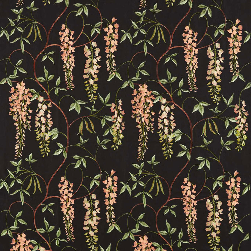 237272 Laburnum Falls Water Garden Ebony/Inkwood Fabric by Sanderson