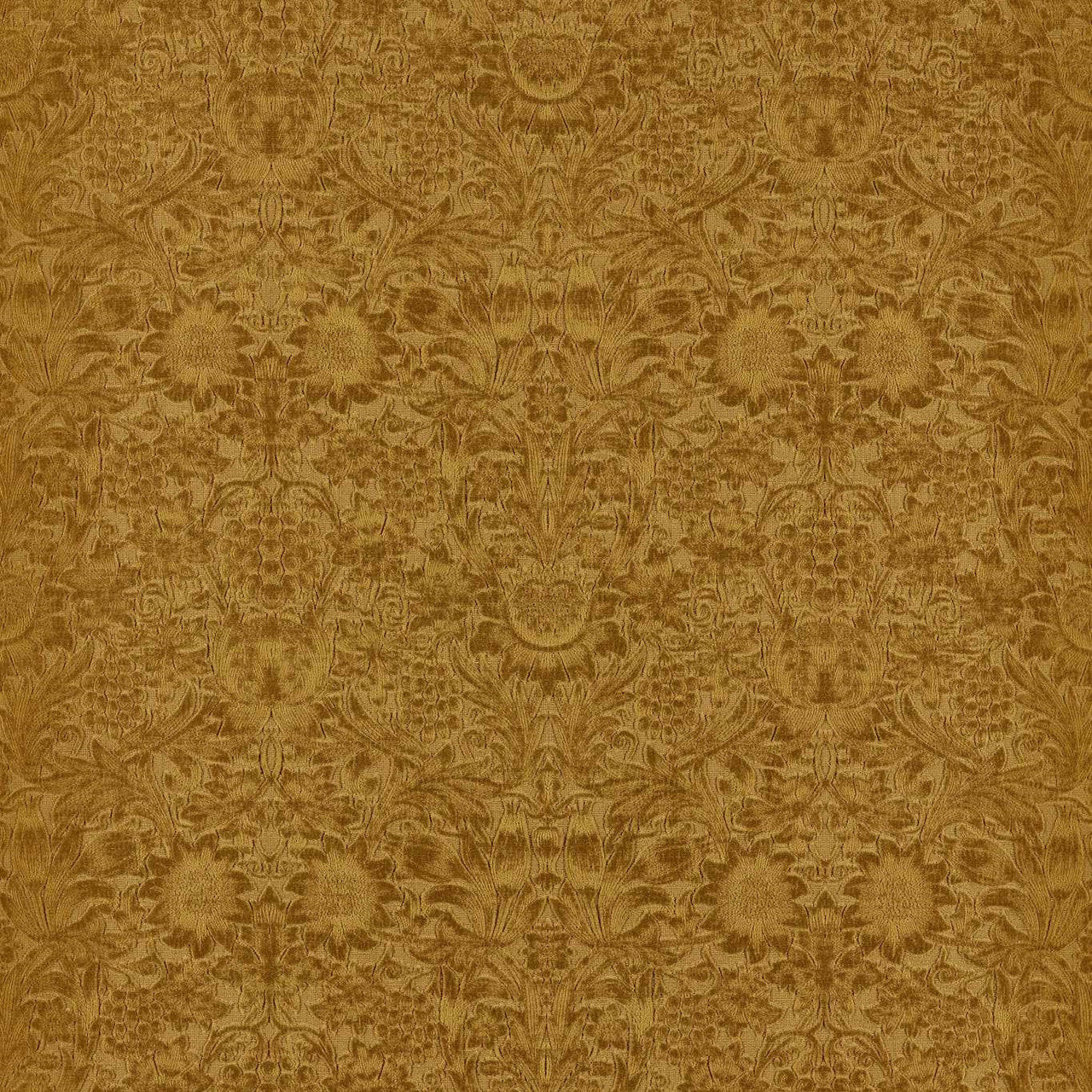 237280 Sunflower Caffoy Velvet Wardle Velvets Sussex Rush Fabric by Morris & Co