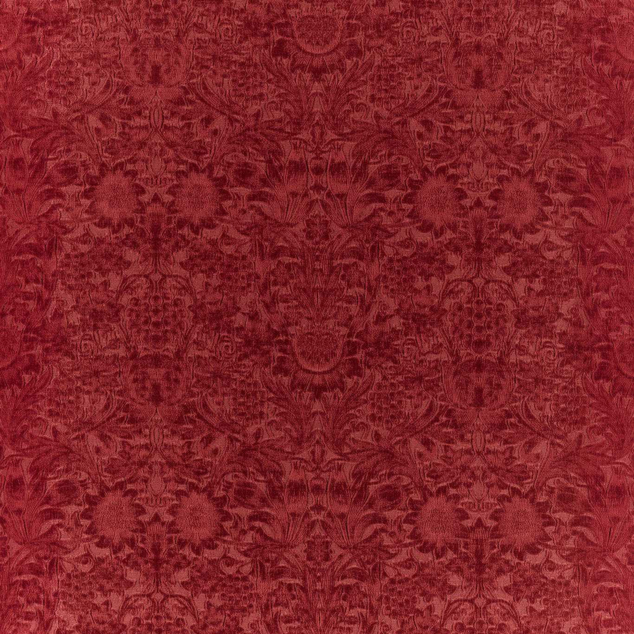 237284 Sunflower Caffoy Velvet Wardle Velvets Barbed Berry Fabric by Morris & Co