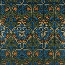 237292 Bluebell Embroidery Wardle Velvets Tump/Webb's Blue Fabric by Morris & Co