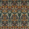 Bluebell Embroidery Wardle Velvets Indigo/Russet Fabric by Morris & Co