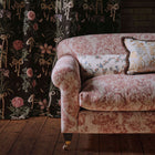 237389 Mydsommer Pickings Giles Deacon Smog Blue/Lame Gold Fabric by Sanderson