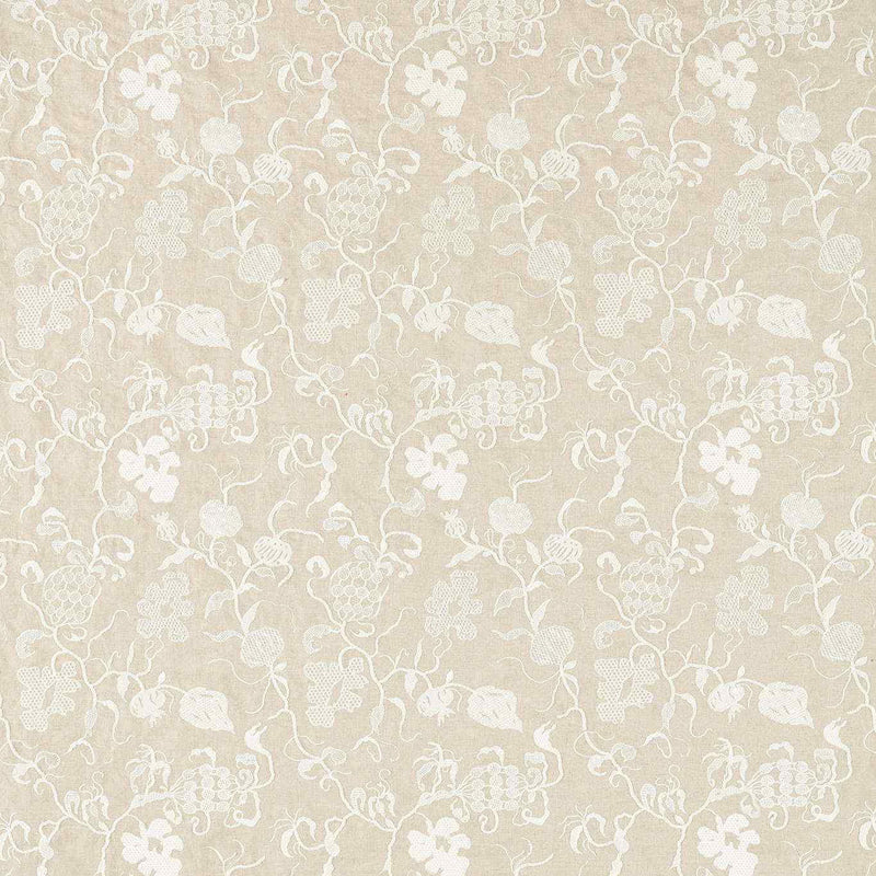 237391 Mydsommer Pickings Giles Deacon Linen/Chalk Fabric by Sanderson