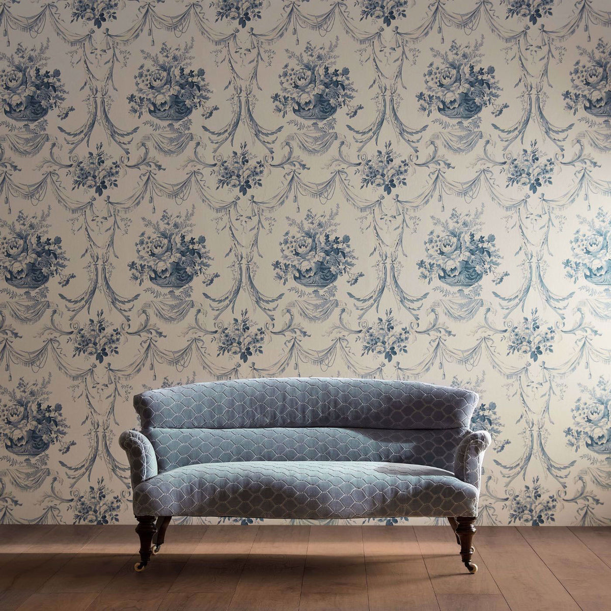 Faraday Velvets Giles Deacon Porcelain Fabric by Sanderson