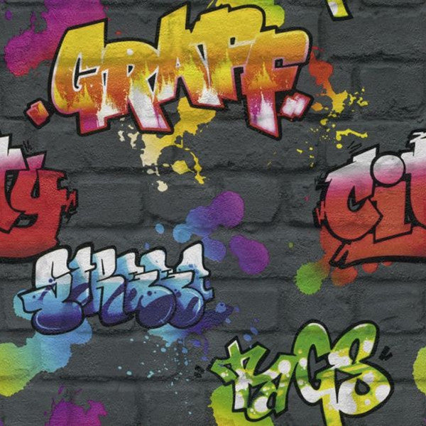 237801 Graffiti Kids Club Wallpaper by Rasch