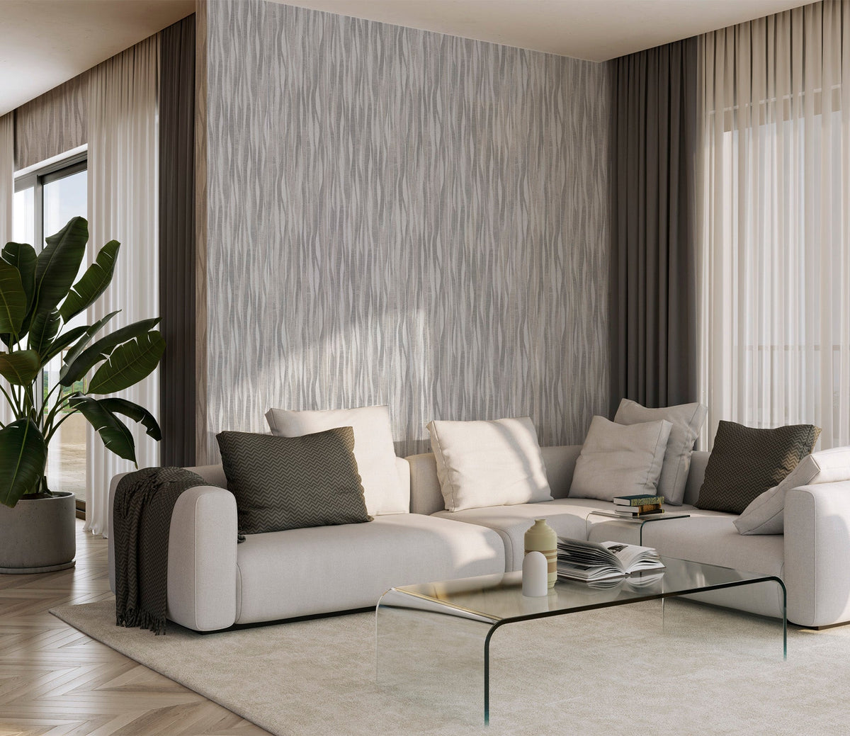 2401 Fabiano Texture Ivory Wallpaper by Belgravia - room