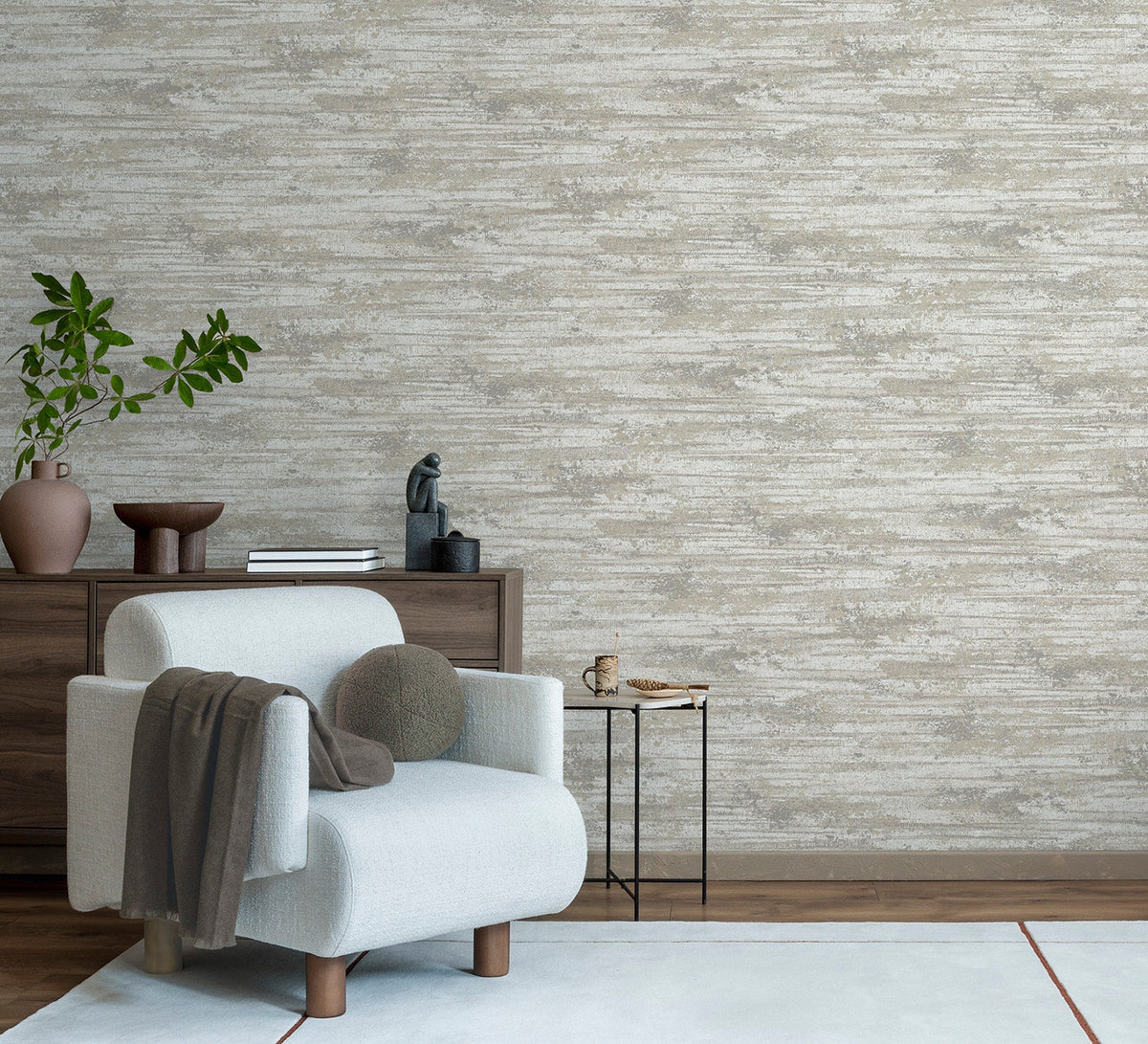 2404 Caspian Texture Ivory Wallpaper by Belgravia - room