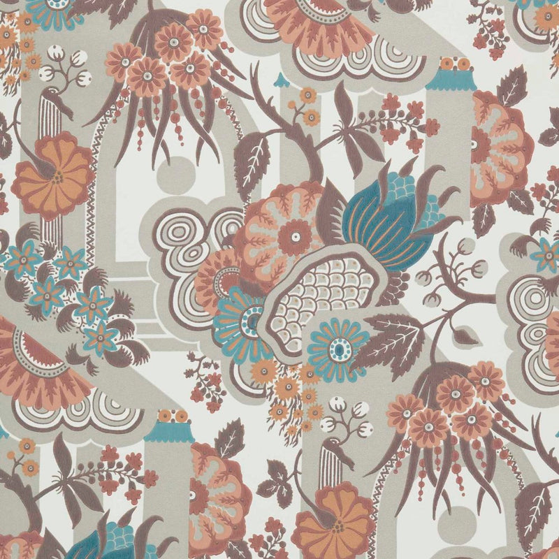 Pineapple Garden Apricot V&A Decorative Papers II Wallpaper by 1838 Wallcoverings