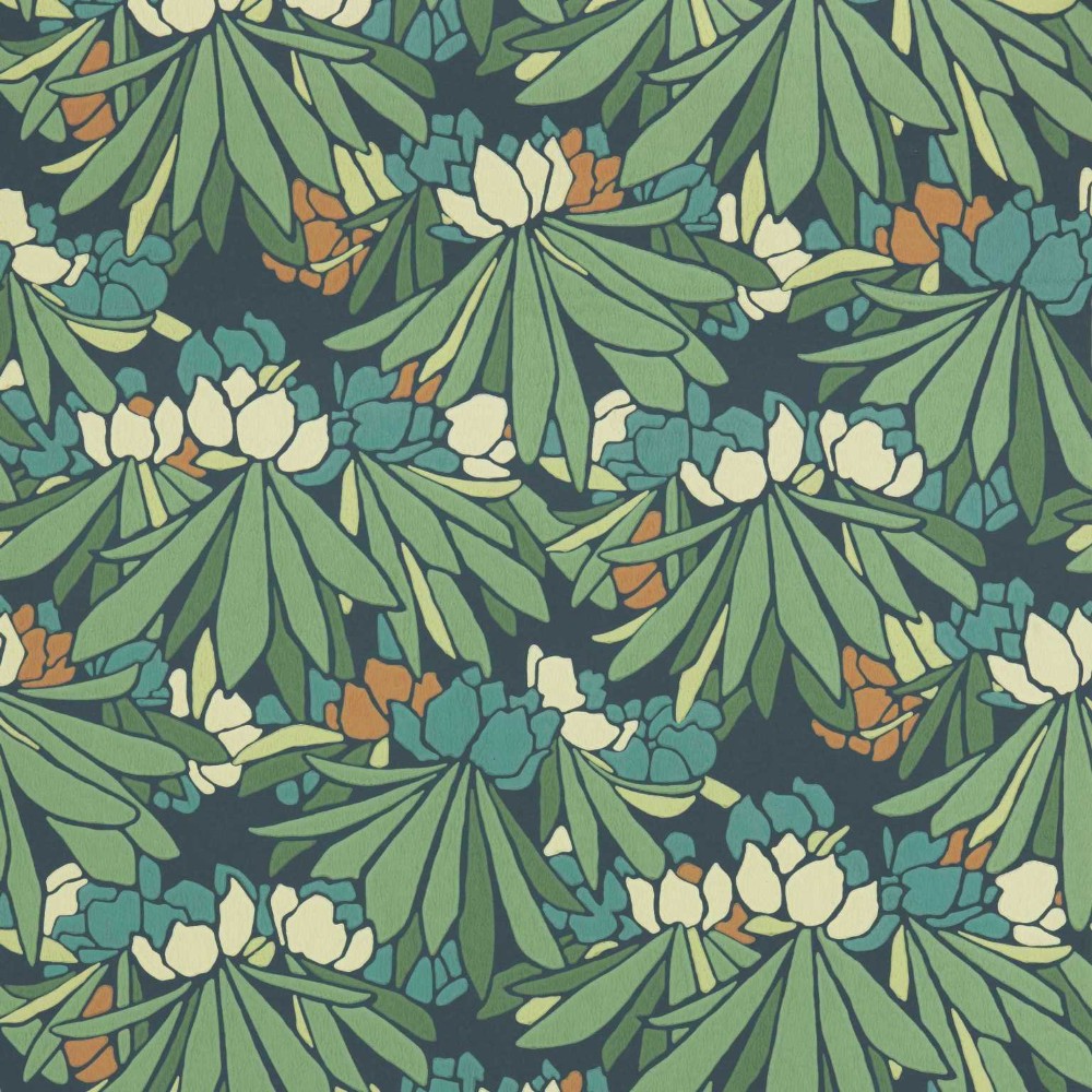 Rhododendron Forest Green V&A Decorative Papers II Wallpaper by 1838 Wallcoverings
