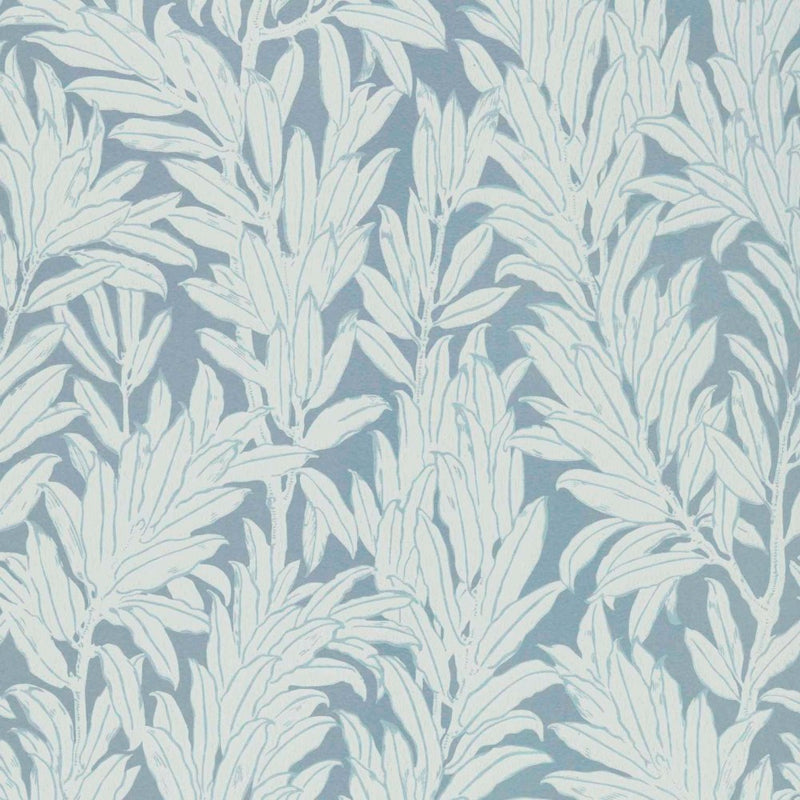 Laurel Leaf Breeze Blue V&A Decorative Papers II Wallpaper by 1838 Wallcoverings