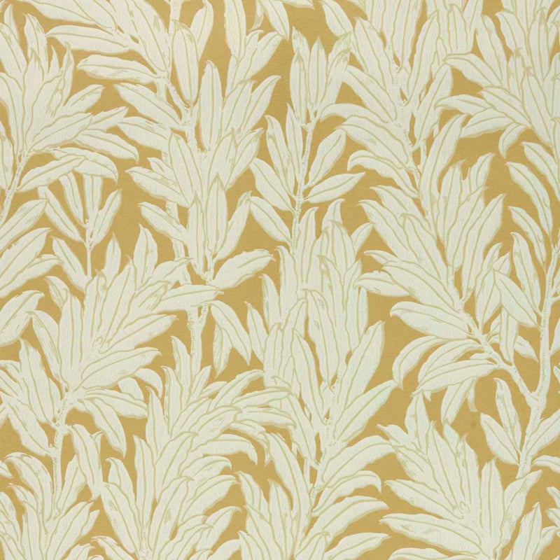 Laurel Leaf Ochre Yellow V&A Decorative Papers II Wallpaper by 1838 Wallcoverings