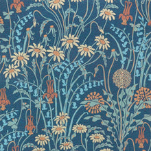 Flower Meadow Prussian Blue V&A Decorative Papers II Wallpaper by 1838 Wallcoverings