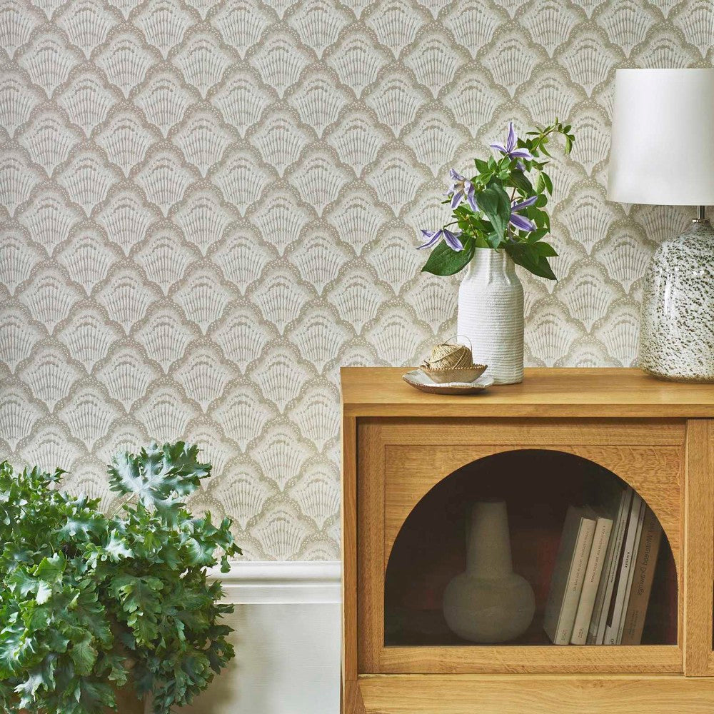 Calico Shell Ivory V&A Decorative Papers II Wallpaper by 1838 Wallcoverings